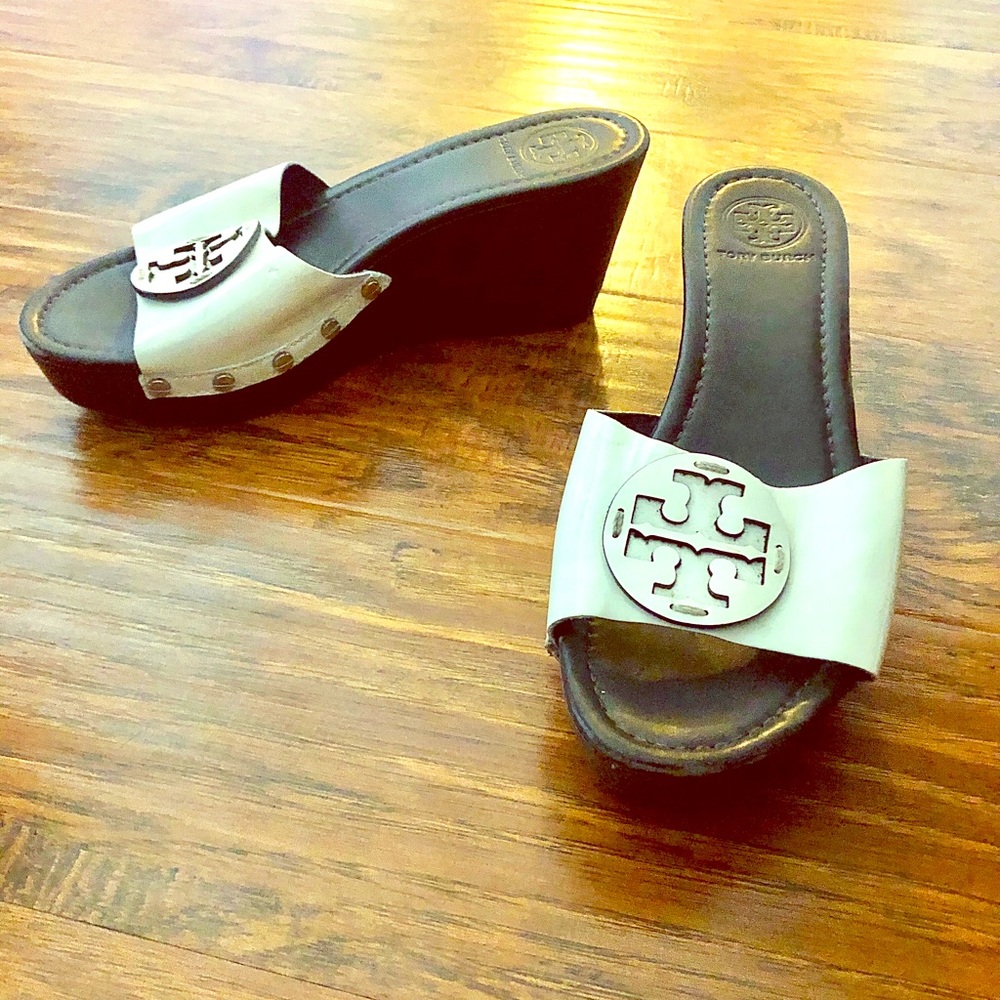 White Tory Burch Wedges